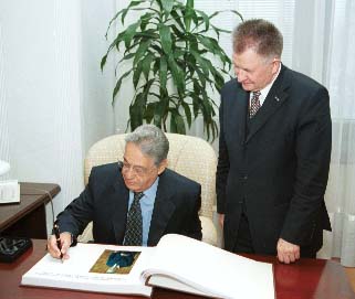 Prezydent FR Brazylii Fernando Henrique Cardoso i marsza�ek Senatu RP Longin Pastusiak