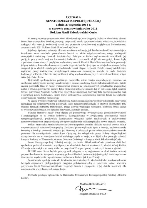 Uchwa�a Senatu RP